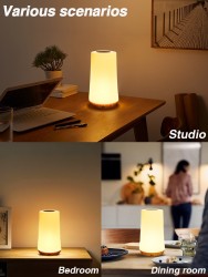 Luz nocturna LED - Lámpara de mesa RGB de 13 colores cambiantes con control remoto y táctil, luz de noche recargable y regulable