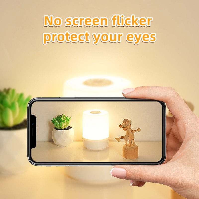 Lámpara de noche LED USB - Lámpara de mesa recargable con interruptor, luces de tres colores, luz nocturna táctil para cocina, pasillo, armario, dormitorio, hogar