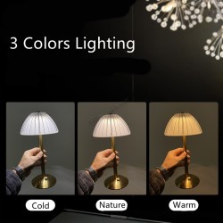 Lámpara de mesa LED retro: luz nocturna recargable y regulable para restaurantes, exteriores, escritorios y regalos de Navidad.