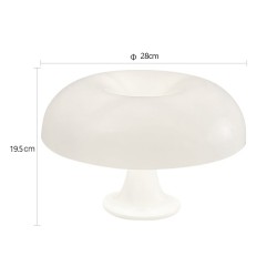 Lámpara de mesa clásica con forma de hongo: moderna lámpara de ambiente Bauhaus para dormitorio de hotel.
