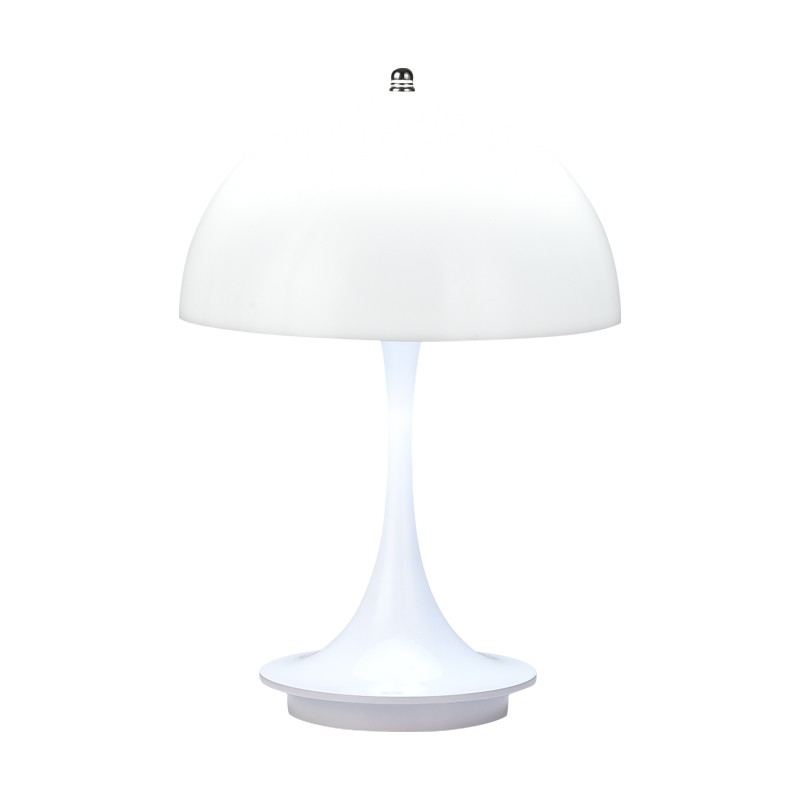Lámpara de mesa pequeña LED con forma de hongo: lámpara portátil con carga USB y atenuación de capullo de flor para la mesita de noche del dormitorio.