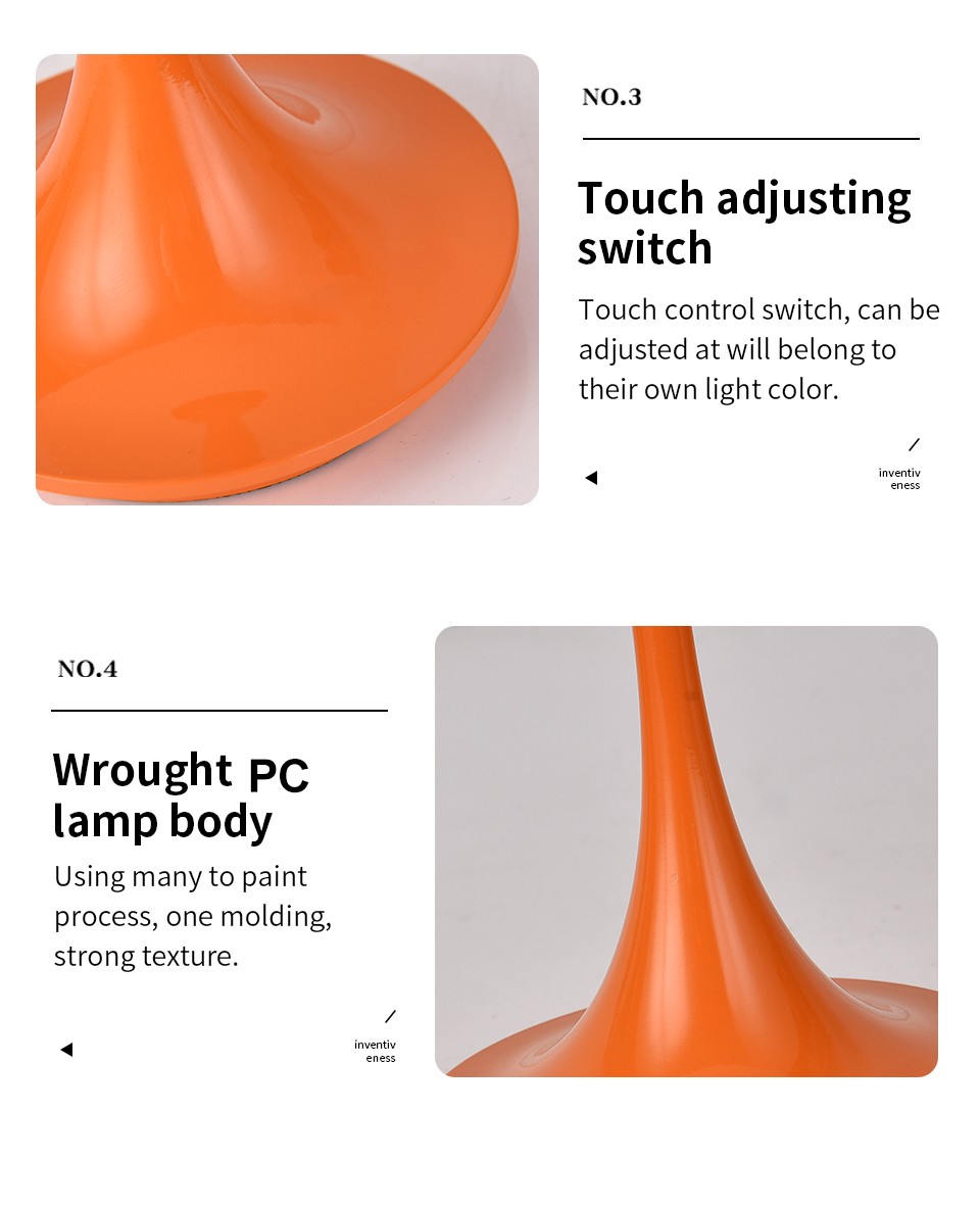 Lámpara de mesa pequeña LED con forma de hongo: lámpara portátil con carga USB y atenuación de capullo de flor para la mesita de noche del dormitorio.