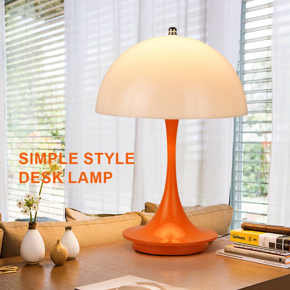 Lámpara de mesa pequeña LED con forma de hongo: lámpara portátil con carga USB y atenuación de capullo de flor para la mesita de noche del dormitorio.