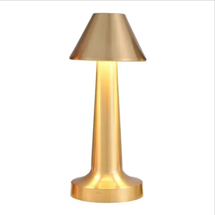 Lámpara de mesa LED retro: luz de escritorio recargable y regulable al tacto para restaurantes, cafeterías y decoración del hogar.