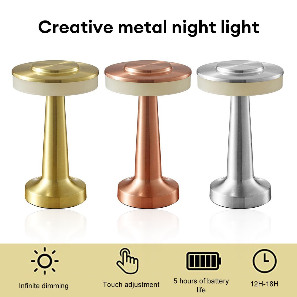 Lámpara de mesa LED retro recargable por USB, ideal para comedores, bares de hotel, cafeterías, decoración nocturna para exteriores e iluminación de mesitas de noche.