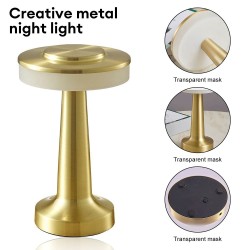 Lámpara de mesa LED retro recargable por USB, ideal para comedores, bares de hotel, cafeterías, decoración nocturna para exteriores e iluminación de mesitas de noche.