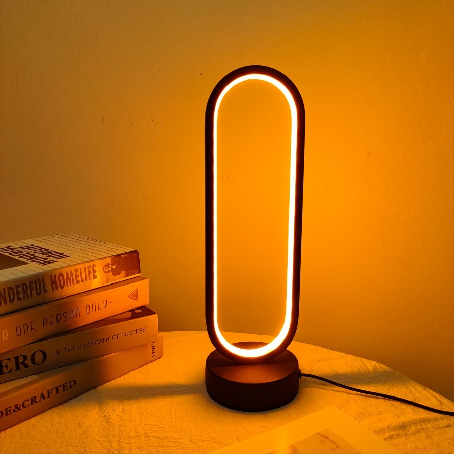 Lámpara de noche LED con anillo (1 unidad): luz nocturna con atenuación de tres colores para dormitorio y sala de estar.