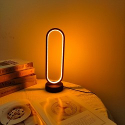 Lámpara de noche LED con anillo (1 unidad): luz nocturna con atenuación de tres colores para dormitorio y sala de estar.