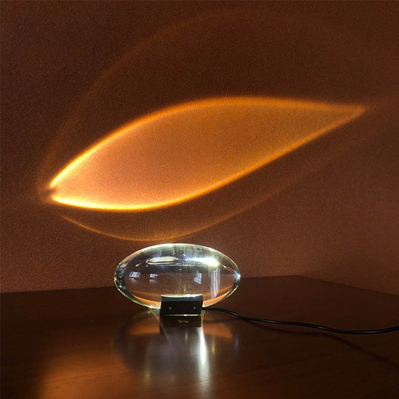 Lámpara de mesa LED de cristal Ojo del Cielo: lámpara de noche de diseño italiano para sala de estar, dormitorio, proyector de luz nocturna, regalo
