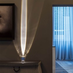 Lámpara de mesa LED de cristal Ojo del Cielo: lámpara de noche de diseño italiano para sala de estar, dormitorio, proyector de luz nocturna, regalo