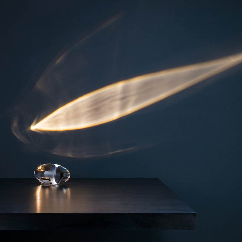 Lámpara de mesa LED de cristal Ojo del Cielo: lámpara de noche de diseño italiano para sala de estar, dormitorio, proyector de luz nocturna, regalo