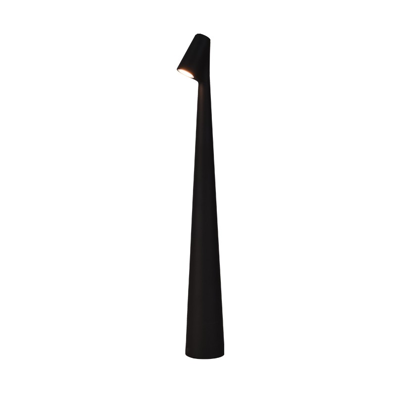 Lámpara de escritorio de diseño con poste vertical: luz de lujo con carga USB, ideal para dormitorio y mesita de noche.