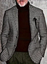 Blazer de pata de gallo para hombre, chaqueta informal de traje de negocios para caballero, estilo informal y ligero, estilo adinerado.