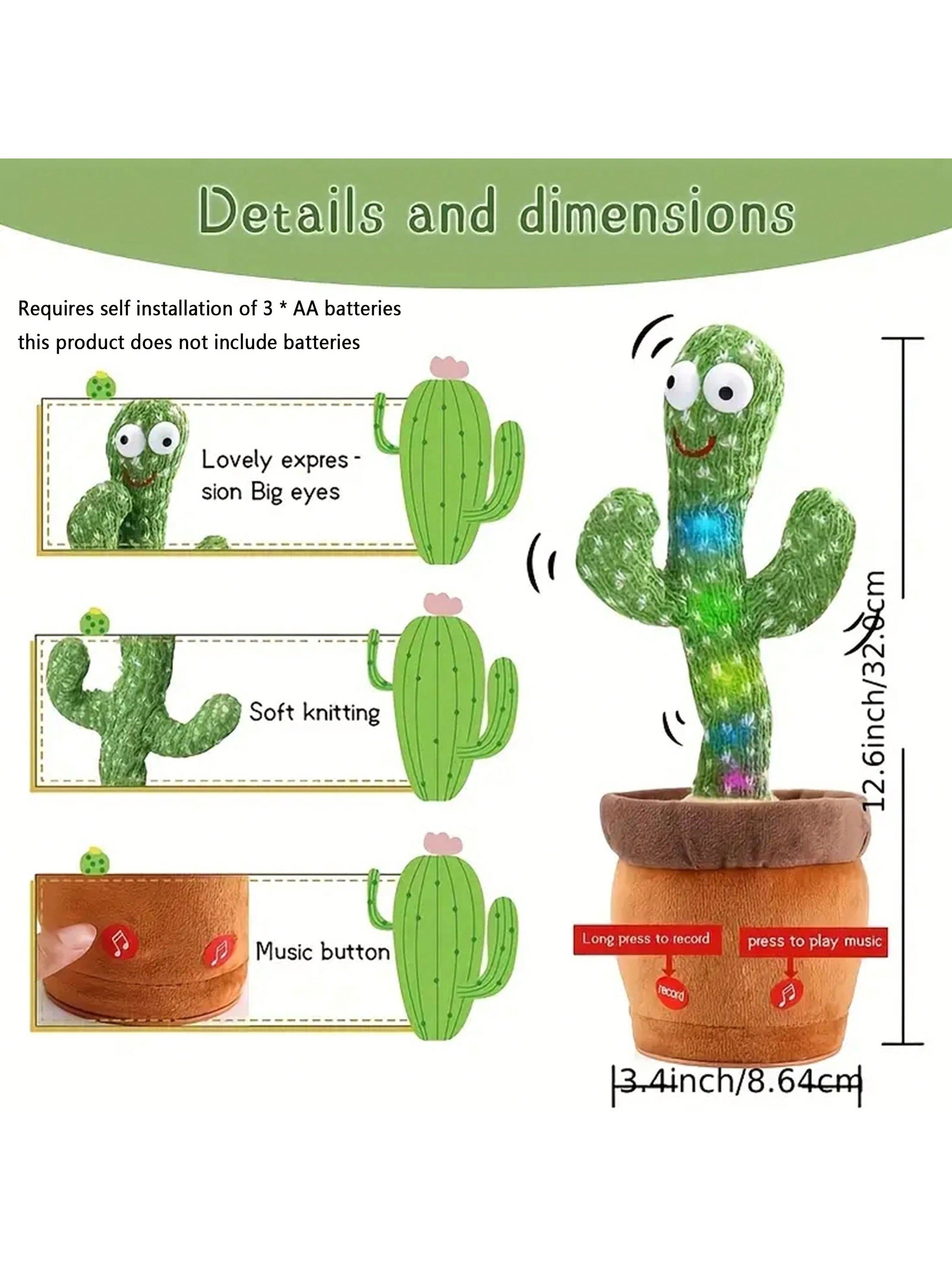 1 cactus parlante que baila y canta: ideal para bebés y niños.