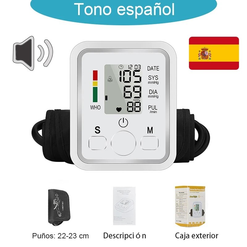 Tensiómetro digital de brazo médico: tensiómetro automático y medidor de frecuencia cardíaca