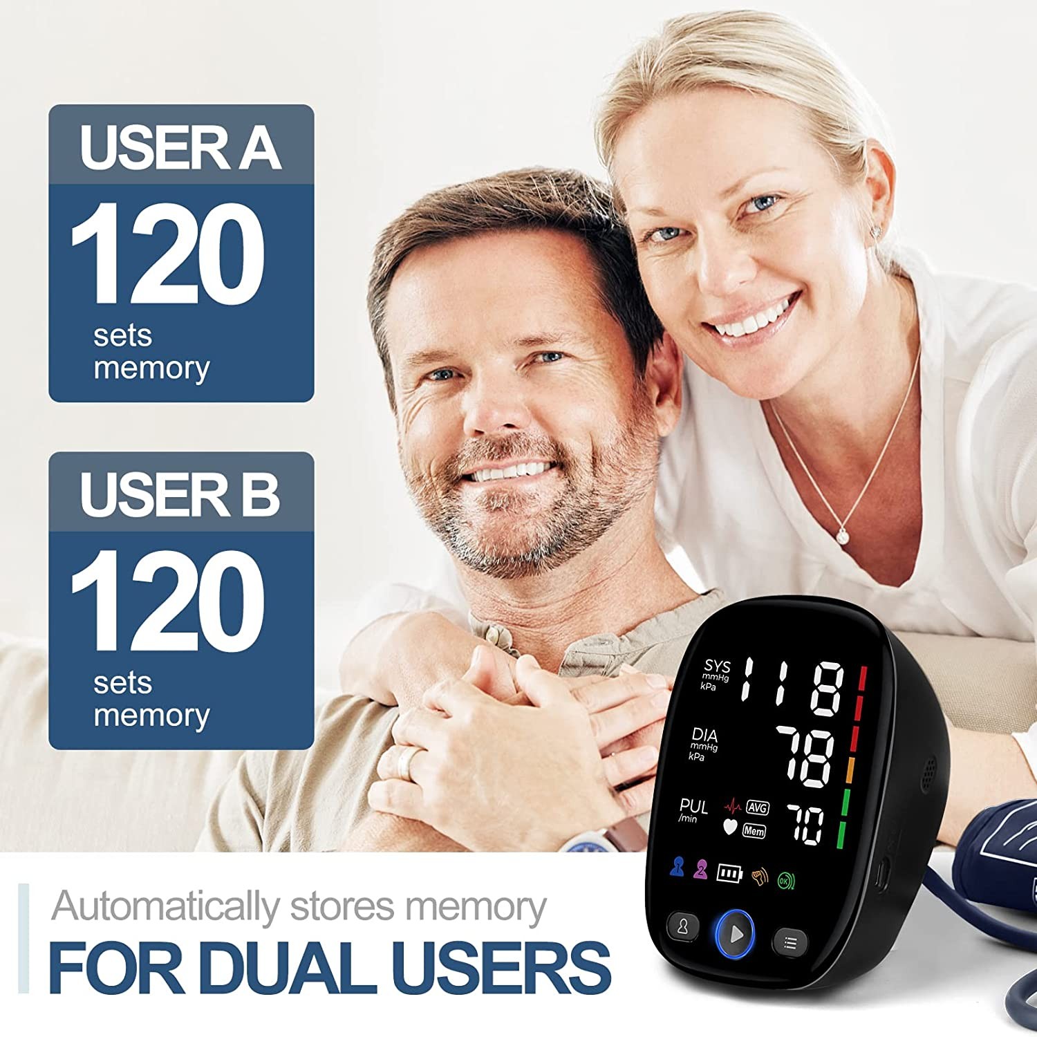 Tensiómetro automático de brazo Kingclinic con pantalla LED