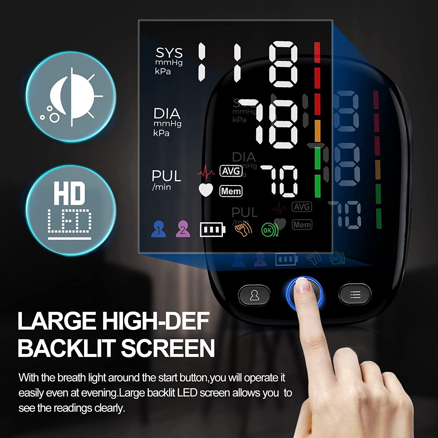 Tensiómetro automático de brazo Kingclinic con pantalla LED