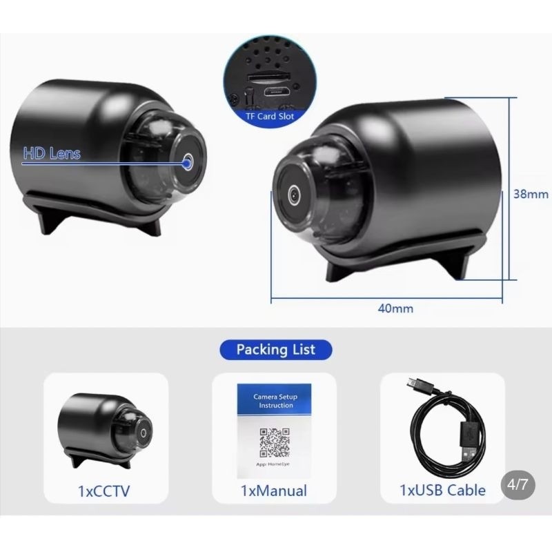 NUEVA Minicámara X5 HD1080P: Cámara compacta inalámbrica WiFi con grabación cíclica