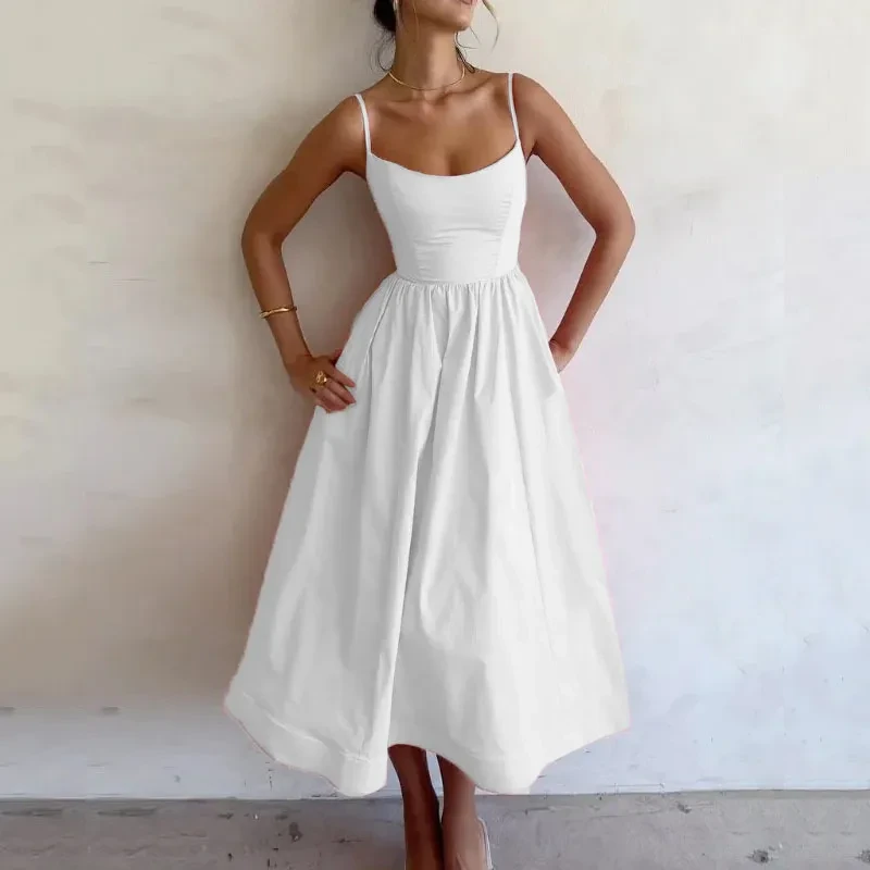 Vestido de tirantes dulce para mujer