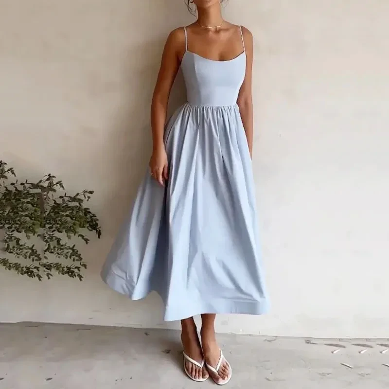 Vestido de tirantes dulce para mujer