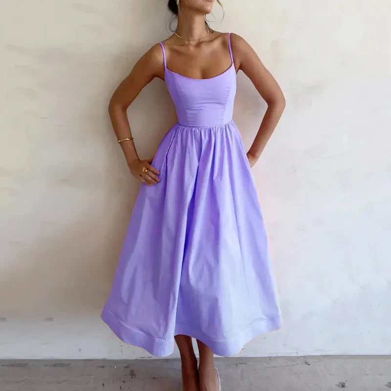 Vestido de tirantes dulce para mujer