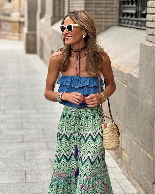 Vestido informal de fiesta de moda para mujer con vuelo grande