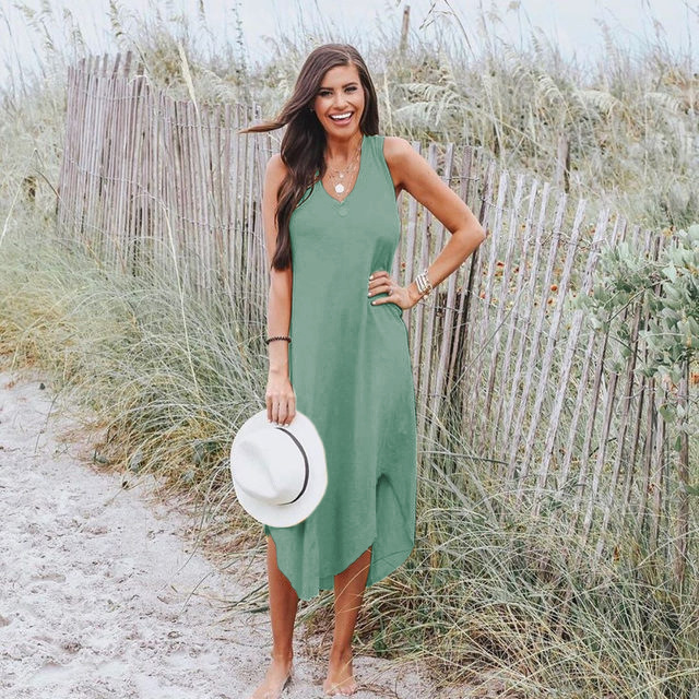 Falda con estampado playero informal y cómoda para mujer de verano