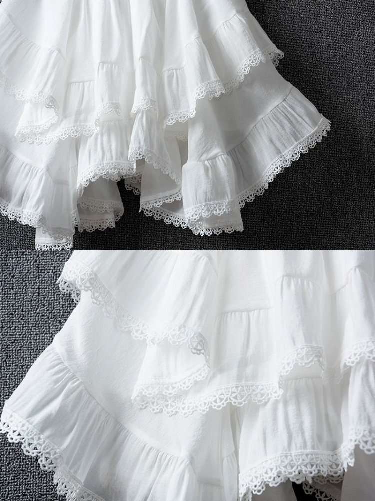 Falda de encaje irregular de verano para mujer