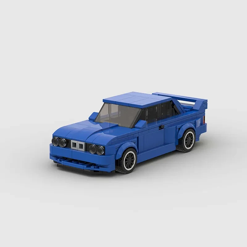 Juego de bloques de construcción de minicoche deportivo azul