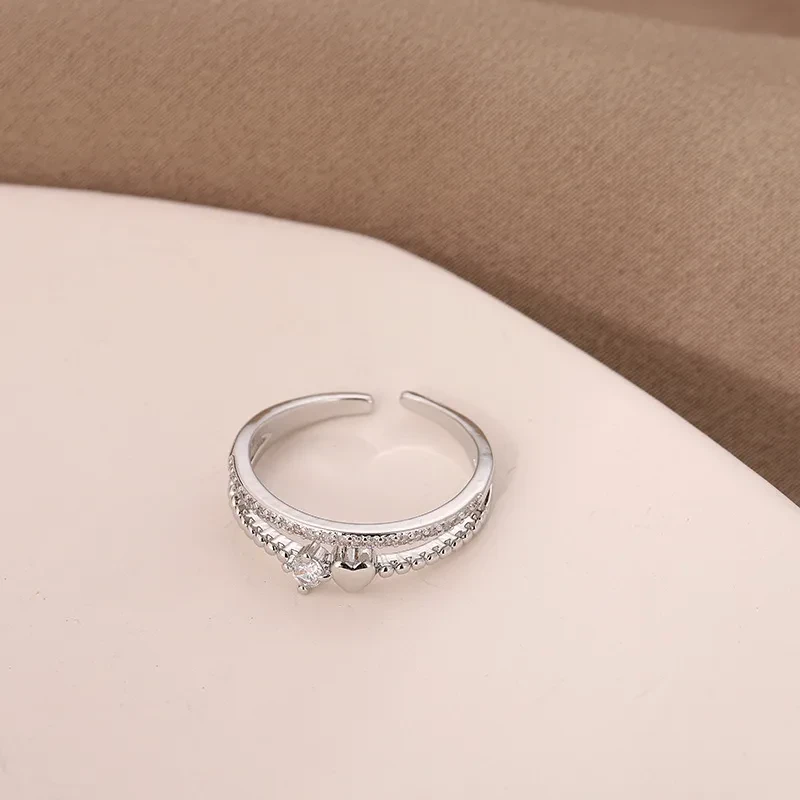 Anillo de cobre con personalidad de moda en forma de corazón