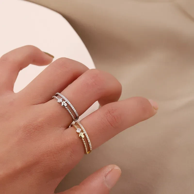 Anillo de cobre con personalidad de moda en forma de corazón