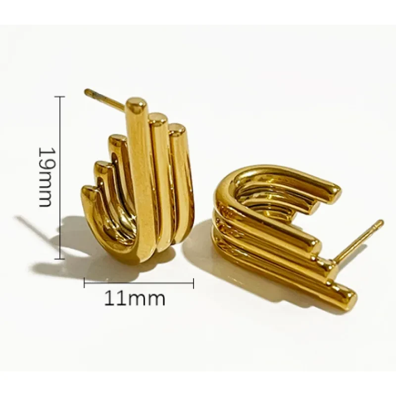 Pendientes de acero inoxidable con forma de ala pequeña para mujer