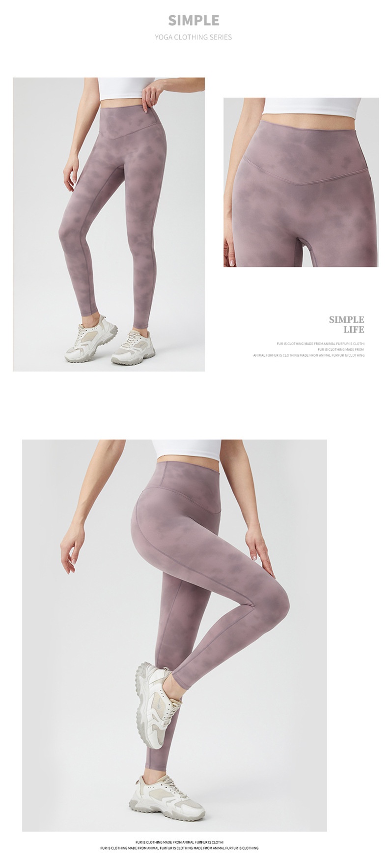 Pantalones de yoga con estampado nude para mujer