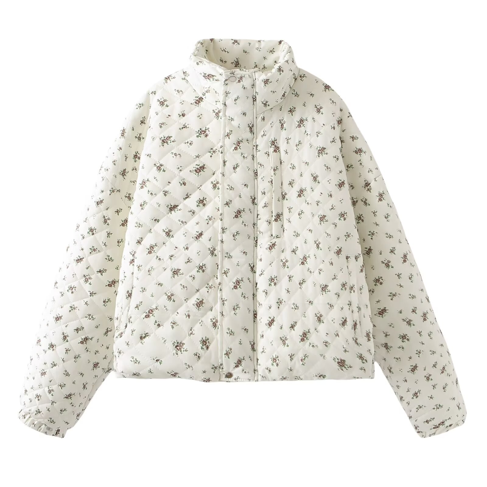 Ropa y abrigo para mujer, de tejido grueso, suelto y con flores que retiene el calor.