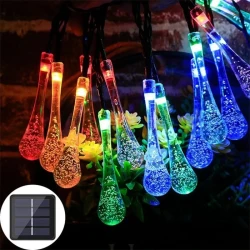 Luces solares de vidrio con forma de gota de agua