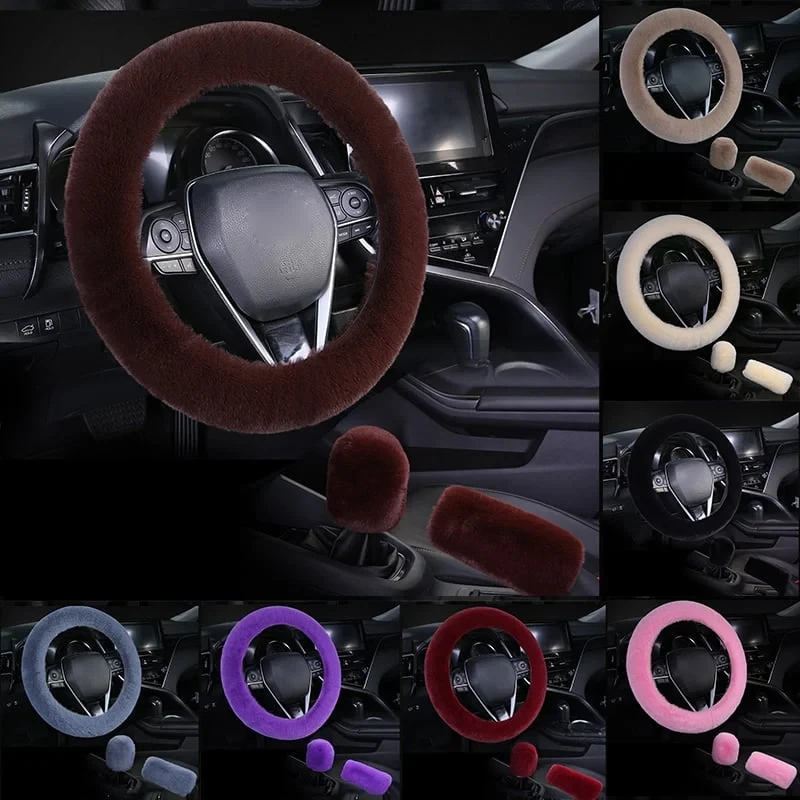 Funda universal de felpa para volante de coche