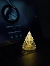 Luz de noche de cristal mini árbol de Navidad luz LED sin llama