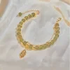 Brazalete de hoja de oro de la suerte de jade Wotian
