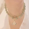Brazalete de hoja de oro de la suerte de jade Wotian