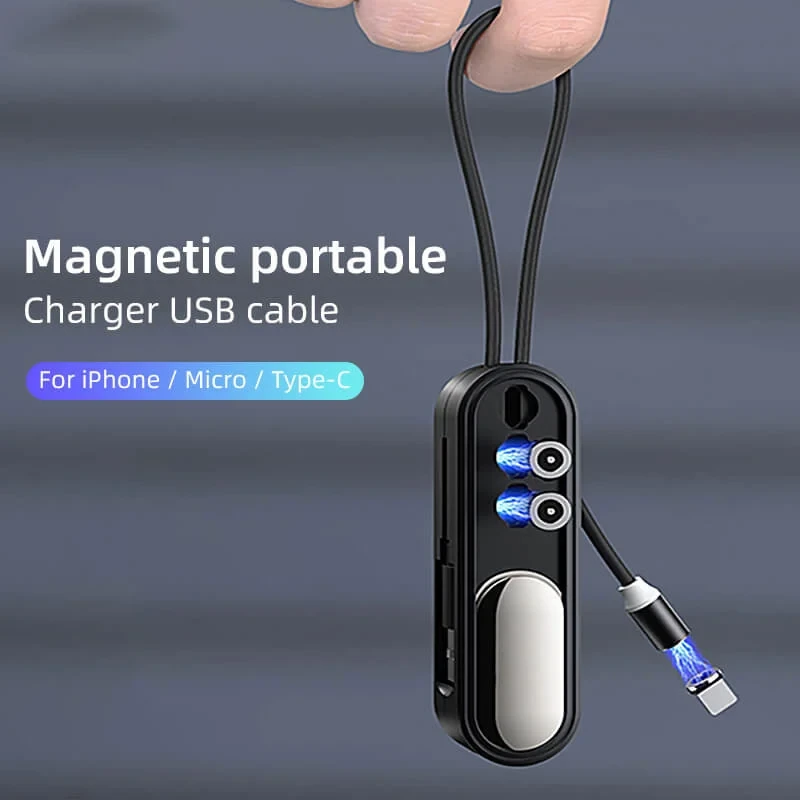 Cable USB magnético corto 3 en 1