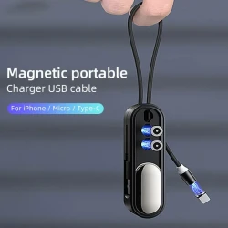 Cable USB magnético corto 3 en 1