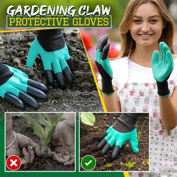 Guantes protectores con garras para jardinería