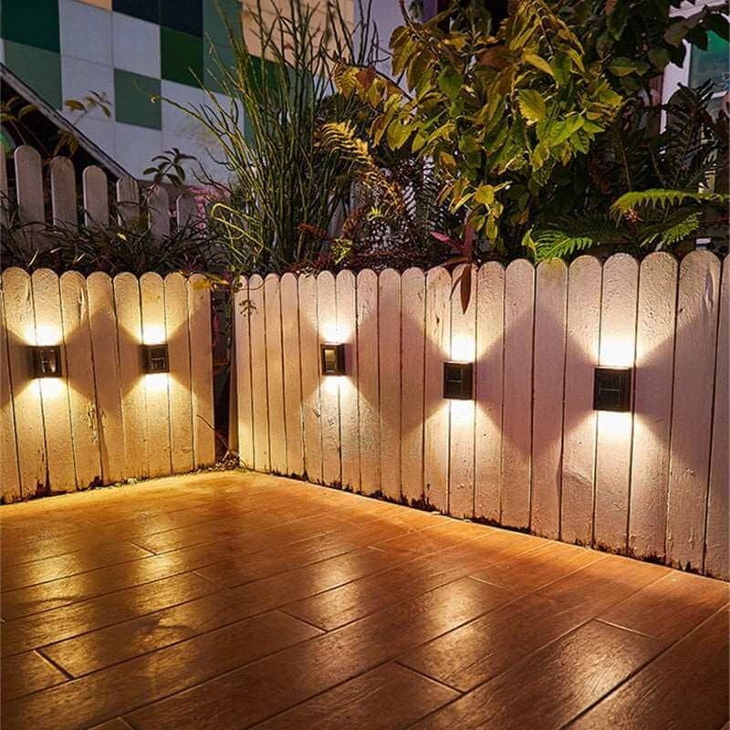 Lámpara solar impermeable para decoración de pared de patio al aire libre
