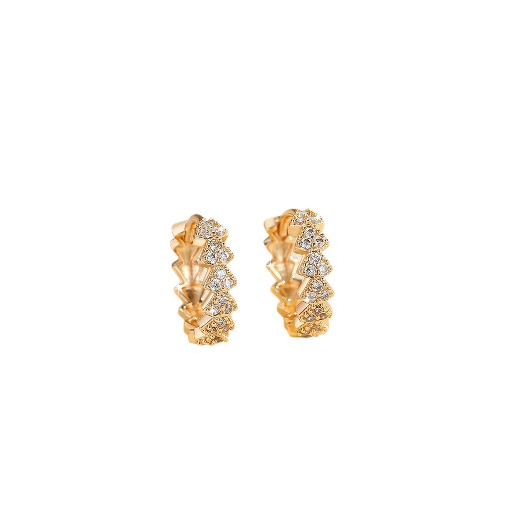 Pendientes de circonita con incrustaciones de oro y cobre de estilo europeo y americano