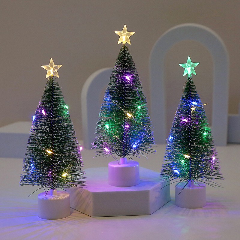 Mini árboles de Navidad con luz LED: manualidades de mesa y regalos navideños DIY