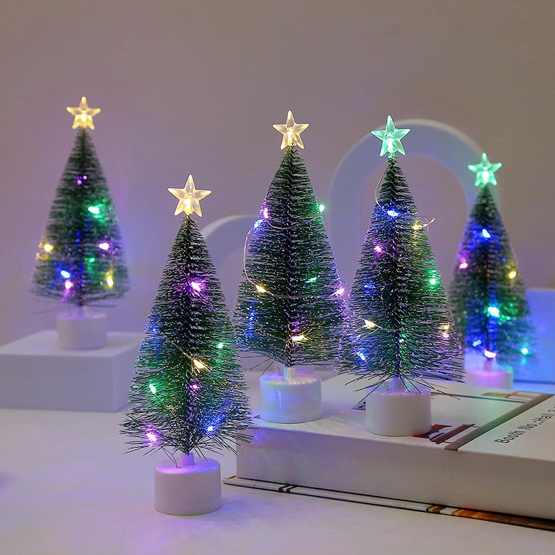 Mini árboles de Navidad con luz LED: manualidades de mesa y regalos navideños DIY