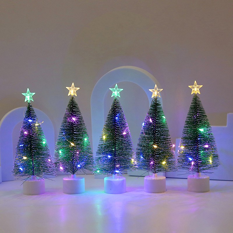 Mini árboles de Navidad con luz LED: manualidades de mesa y regalos navideños DIY