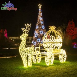 Reno LED personalizado para exteriores con trineo: ¡Gran oferta de decoración navideña!