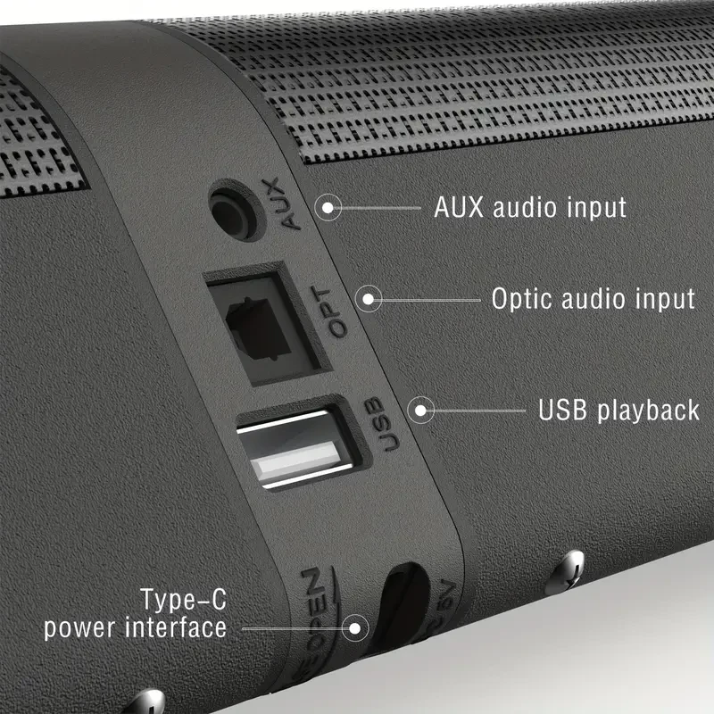 Altavoz estéreo inalámbrico para cine en casa, diseño modular con barra desmontable, compatible con conexión inalámbrica/AUX/TF/OPT, un regalo perfecto.