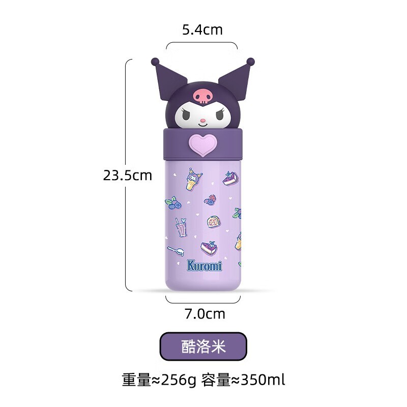 Vaso de agua Sanrio Hello Kitty de 350 ml, termo Kawaii My Melody, vaso de jugo Kuromi con dibujos animados de anime, botella de agua térmica para niños.